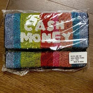Brand new “cash money” beaded bag